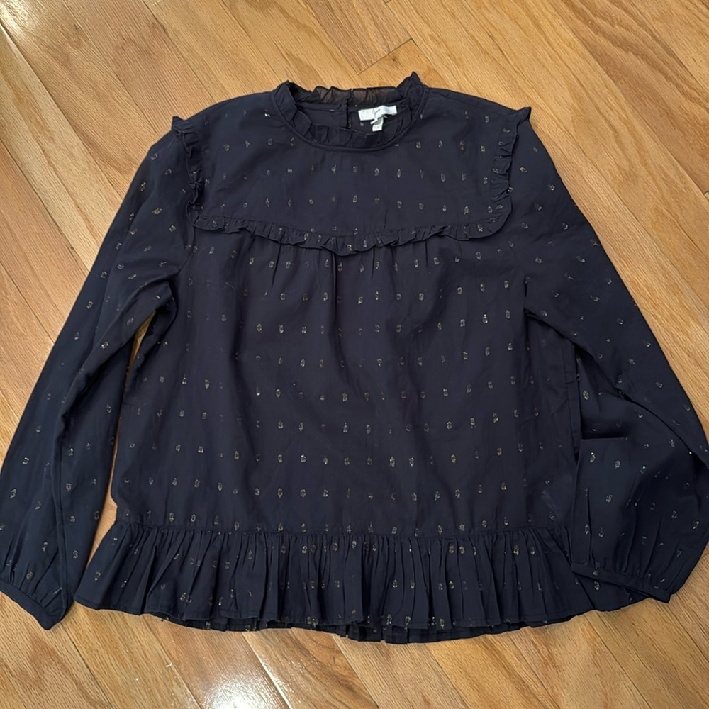 Joie Black Blouse with gold. Size M